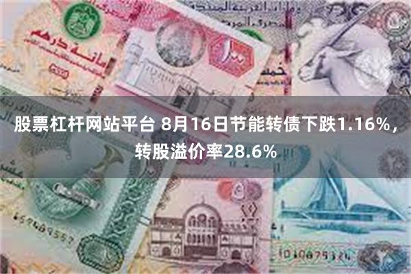 股票杠杆网站平台 8月16日节能转债下跌1.16%，转股溢价率28.6%