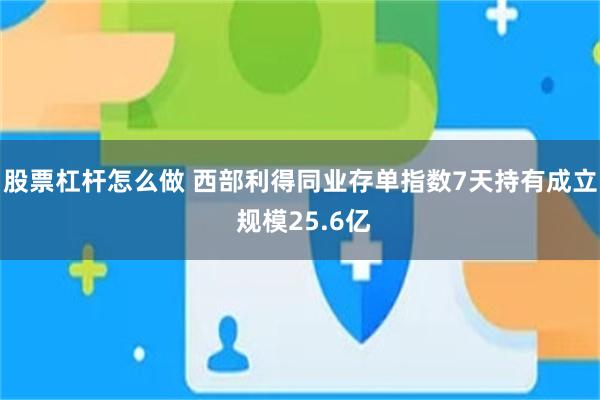 股票杠杆怎么做 西部利得同业存单指数7天持有成立 规模25.6亿