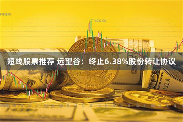 短线股票推荐 远望谷：终止6.38%股份转让协议