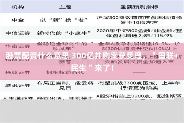 股票配资什么意思 300亿并购案获受理，＂国联+民生＂来了！