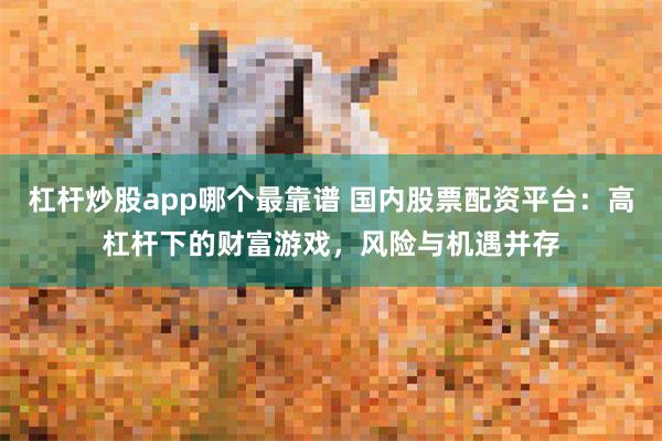 杠杆炒股app哪个最靠谱 国内股票配资平台：高杠杆下的财富游戏，风险与机遇并存